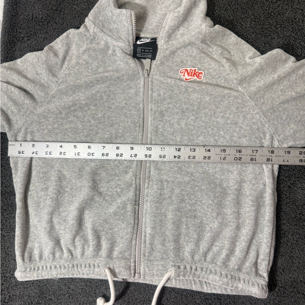 Nike Heather Gray Terry Cloth Zip-Up Jacket- Size XS - Picture 4 of 5